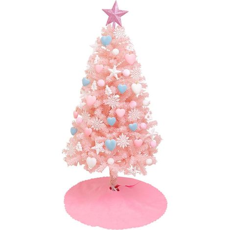 Arbre De Noël - 60 cm - Led À Piles - Décoration De Bureau - Rose - 1 Pièce (1/5)