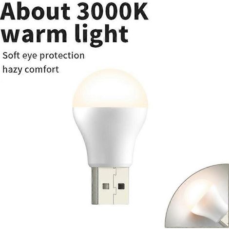 1086 lampes rechargeables USB, mini veilleuse LED, lampe de lecture avec batterie externe (1/4)