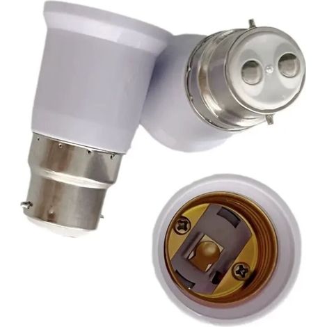 Lot de 3 adaptateurs de douille - Convertisseur de douille B22 vers E27 - Adaptateur de douille à baïonnette pour ampoules halogènes et LED (1/3)