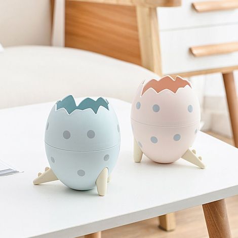 Aufbewahrungsbox für Dinosaurier-Eier, Kreative Aufbewahrungsbox für den Schreibtisch im Cartoon-Stil, Multifunktionaler Aufbewahrungsorganizer für Make-up-Pinsel, Stiftehalter (Blau) (1/4)