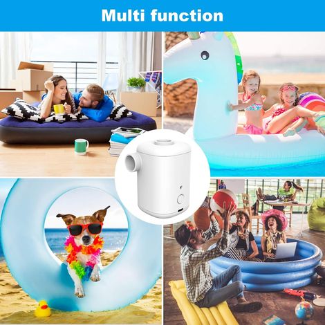 Pompe à Air électrique Portable, avec Gonfleur De Batterie Rechargeable 1500mAh, Matelas De Lit Domestique, Flotteurs d'air De Piscine, Anneau De Natation Blanc (1/5)