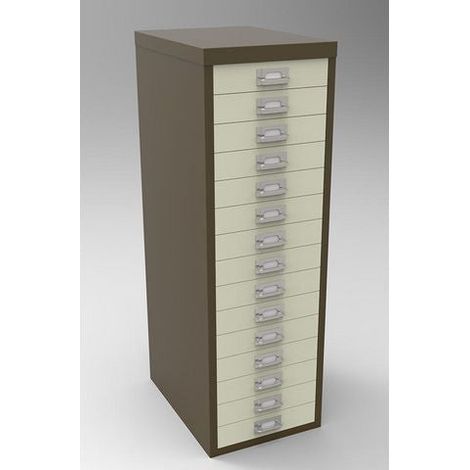 15 Drawer A4 Filing Cabinet - Coffee Cream