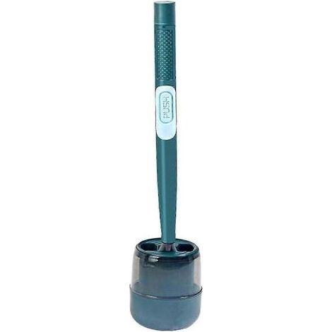 1 brosse à toilette avec distributeur de savon, manche long ergonomique, réservoir intégré, tête en TPR souple, pour salle de bain (1/5)