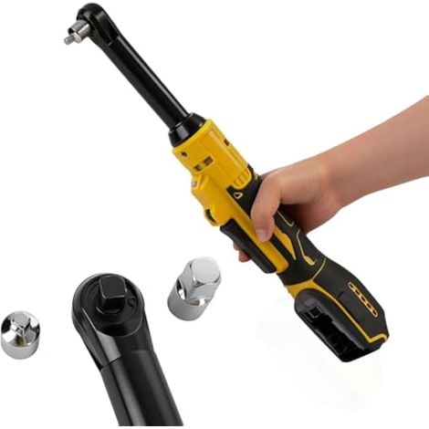 Clé à cliquet sans fil pour Dewalt 18V 20V, 3/8 pouce Électrique sans balais à tige allongée de 16 cm avec éclairage LED, 300 tr/min, 80 Nm (Pas de batterie) (1/5)