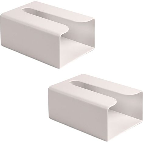 Support Pour Papier Toilette - Fixation Murale Sans Clou - Compatible Boîte Carrée Standard - ABS - Pour Salle De Bain Cuisine Bureau Séjour - Lot De 2 (1/5)