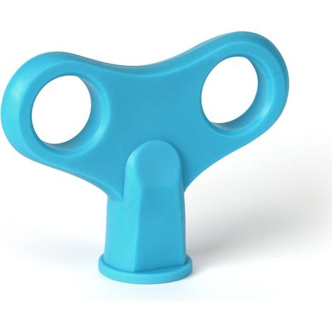 Pomo de plástico con acabado azul, dimensiones: 60x18x45mm -