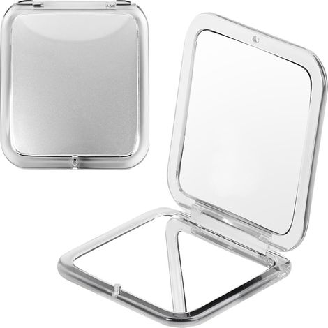 Miroir Grossissant - 10x - Double Face 1x Et 10x - Compact Pliable - Acrylique Transparent - Argenté - 3,3 Cm - 1 Pièce (1/5)