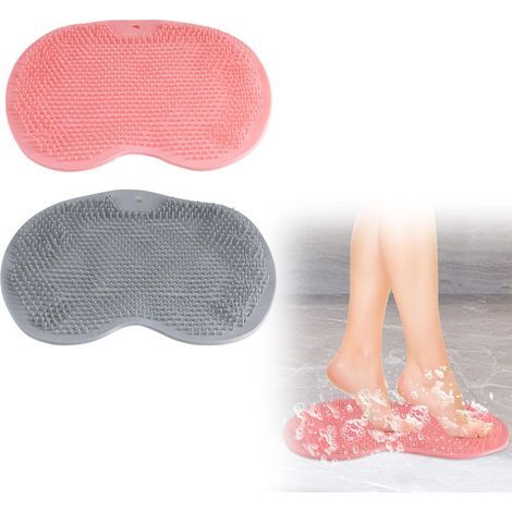 Non-Slip Silicone Massage Mats with Suction Cups, Foot Scrubber Shower Massager, Cleans and Exfoliates Feet Without Bending Over (1/5)