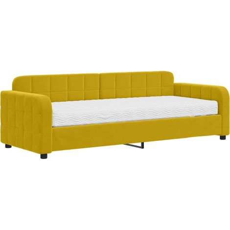 Maison Exclusive - Divano Letto con Materasso Giallo 80x200 cm in Velluto