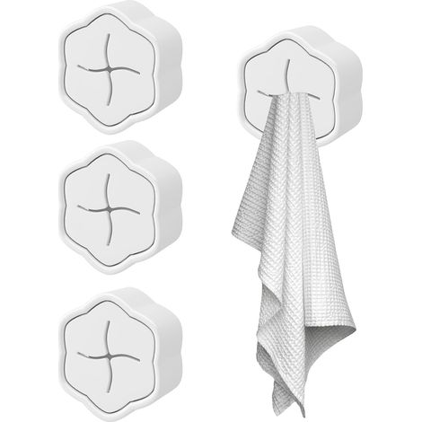 CCYKXA 4-Piece Self-Adhesive Towel Holder, Kitchen Towel Hook, No Drilling Required, ABS, Kitchen Towel Holder, Bathroom Towel Clips (1/5)