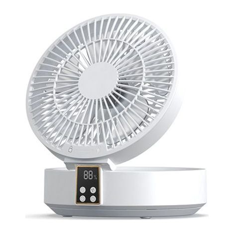 Ventilateur de Table - Blanc - USB Rechargeable - 3 Vitesses - Télécommande - Oscillation 120° (1/4)