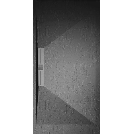 Plato de ducha pizarra EDIS antracita  80x200 cm rejilla acero inox.