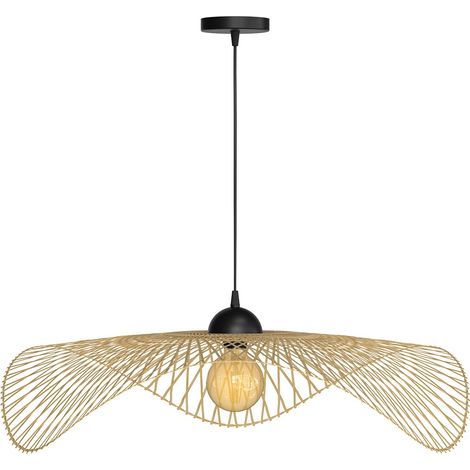 Suspension D75 cm en bambou avec fil noir - Jipi (1/5)