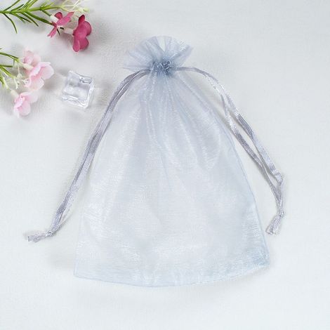 Lot 100 sacs protection grappes, organza raisins fruits, avec cordon, anti-guêpes oiseaux, 13x18cm gris (1/3)