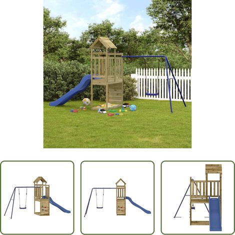 vidaXL Holzspielplatz - Spielturm Imprägniertes Kiefernholz (1/5)