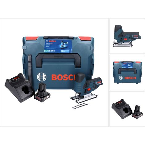 Bosch GST 12V-70 Professional Seghetto alternativo a batteria in valigetta L-Boxx + 1x Batteria GBA 12 V 6,0 Ah + Caricatore GAL 1230 CV