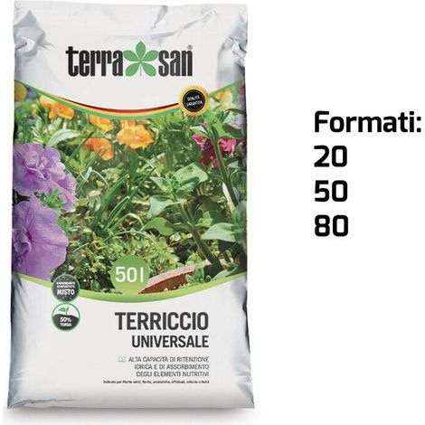 Terriccio Universale 80 lt per Piante Orto Prato Aiuole Giardino Compo Sana - Formato: 20 Lt
