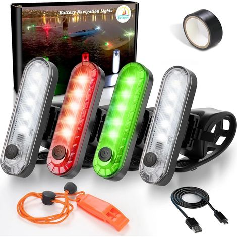 Kajak-Navigationslichter, Hecklichter, batteriebetriebene, wasserdichte Kajaklichter für die Nachtnavigation, Paddleboard-Lichter