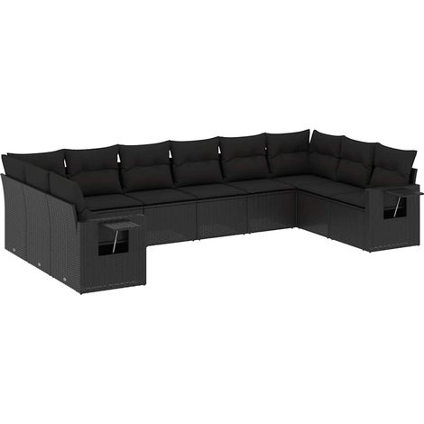 Maison Exclusive - Set de sofás de jardín 10 pzas cojines ratán s (1/5)