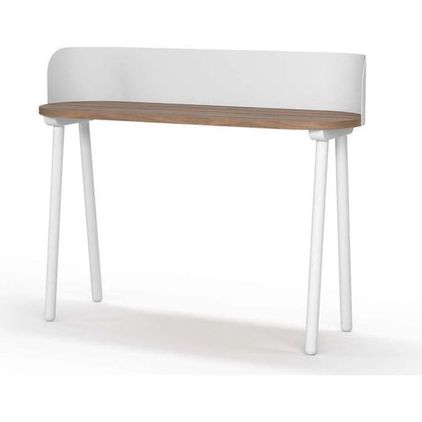 Mesa estudio Mod-634 acabado en color nogal/blanco, 40 x 120 x 95 cm (fondo x ancho x alto) (1/4)