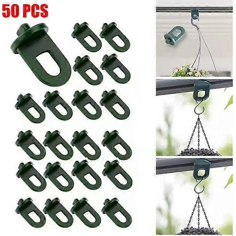 Supports de crochet en plastique pour serres, utilisés pour supporter les paniers de fleurs, les plantes en pot, les fleurs et les étagères suspendues pour légumes, 50 pièces par paquet. (1/4)
