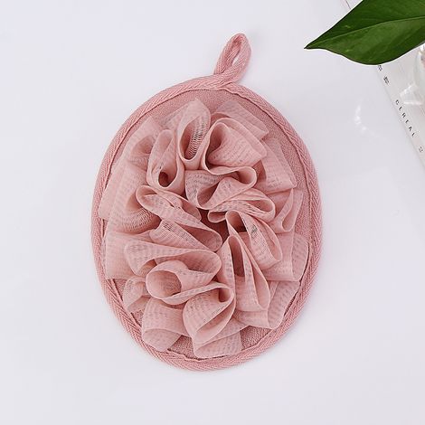 Bain douche luffa coussin éponge maille coussin boule de douche exfoliant corps gants avec fleur boule de bain
