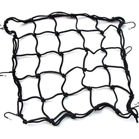 Filet à Bagages Araignée élastique, Bagages Cargaison Forfait Charge Nette Cordon Couverture Web, 30 30cm, Noir, 6 Crochets (1/5)