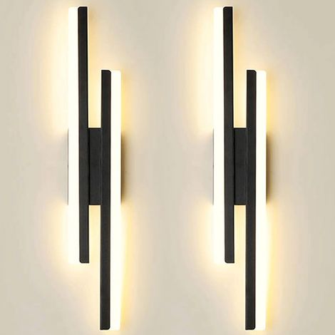 Lot de 2 appliques murales LED, lampe de chevet moderne, applique murale LED 16 W, éclairage décoratif d'intérieur, lumière chaude 3 000 K, 65 cm (1/5)