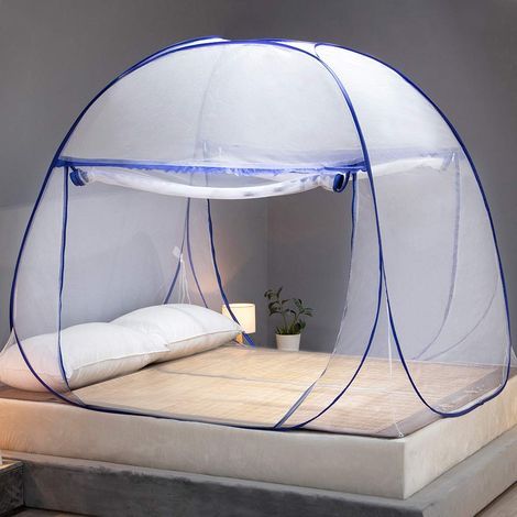 Moskitonetz fürs Bett, Vorhänge für Pop-up-Zelt (dunkelblau, 120 x 195 cm) (1/5)