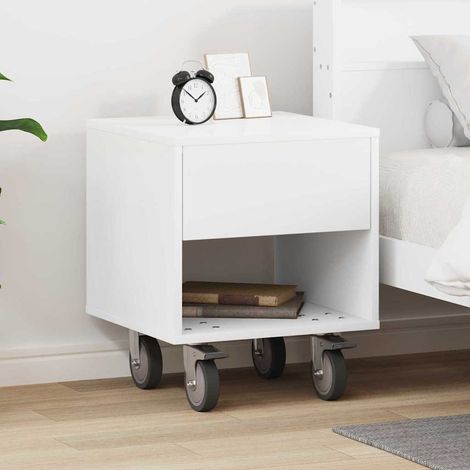 vidaXL Comodino Bianco 40,5 x 40 x 48 cm Legno multistrato