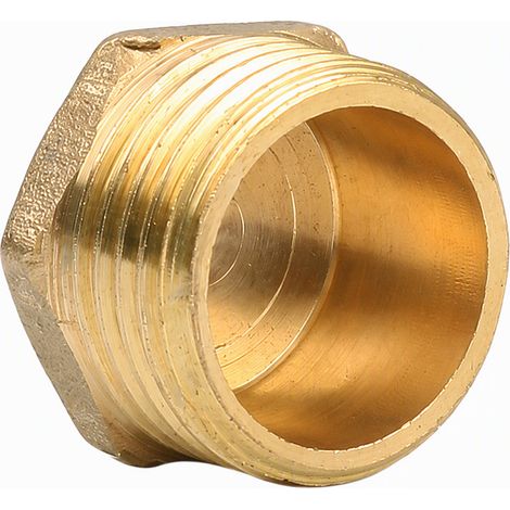 Bouchon fileté en laiton 1/2 pouce pour raccord d'eau, filetage mâle, bouchon de tube tout en laiton pour plomberie (1/4)