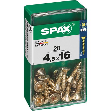 Boîte 20 Unités. Vis A Bois Spax Cab. Plat Yellox 4.5x16mm Spax (1/2)