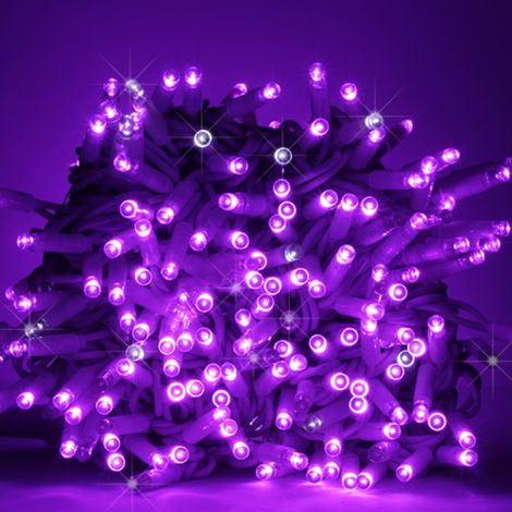 Chaine de chaine Koem 10 me'tres se'rie 100 lumie'res de Noel avec LED Maxi Violet avec Flash Ice White intermittent pour une utilisation professionnelle en inte'rieur et en exte'rieur IP65 Porpora 10