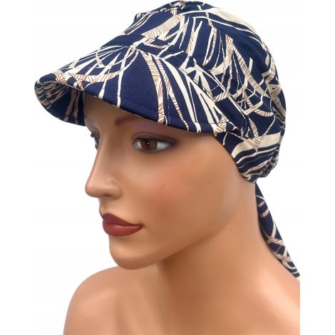Turbante femenino Tess con visera 472, bufanda con volantes, también después de la quimioterapia. (1/5)