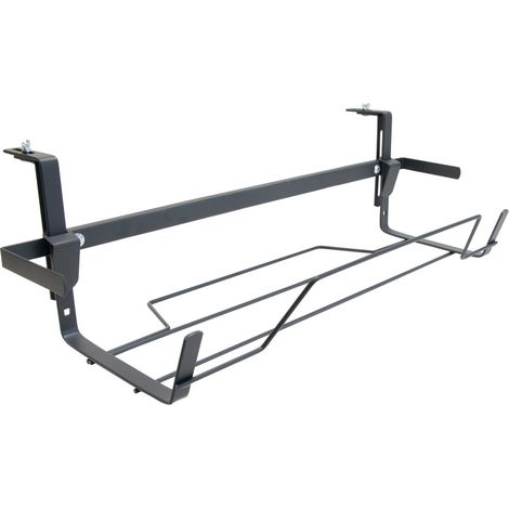 Support jardinière extensible fer plat anthracite 65 à 84x18 cm (1/4)