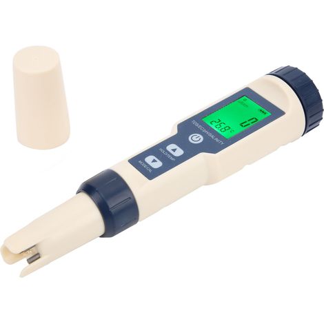 5-in-1-Wasserqualitätsmessgerät mit Hintergrundbeleuchtung: pH-Wert-, EC-, TDS-, Salz- und Temperatur-Teststift für Wasser (1/5)