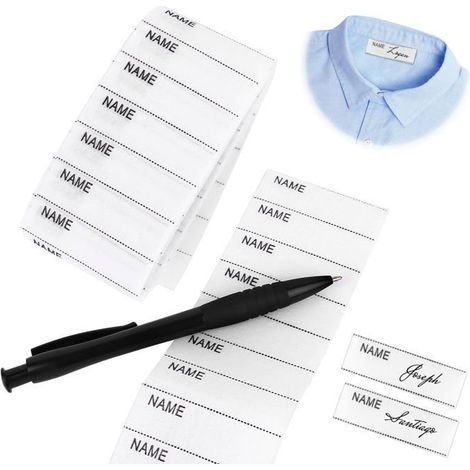 200 Étiquettes vêtements thermocollantes lavables personnalisées nom garderie école uniforme (1/5)