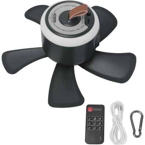 Ventilateur de Plafond Portable USB pour Moustiquaire de Camping avec Lumière Nuit (1/5)