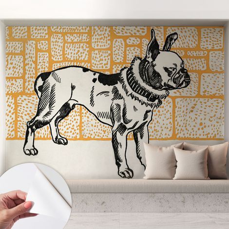 Carta da parati adesiva - lavabile - decorazione murale - per cucina - pellicola decorativa Cane retrò 208x146 cm (1/5)