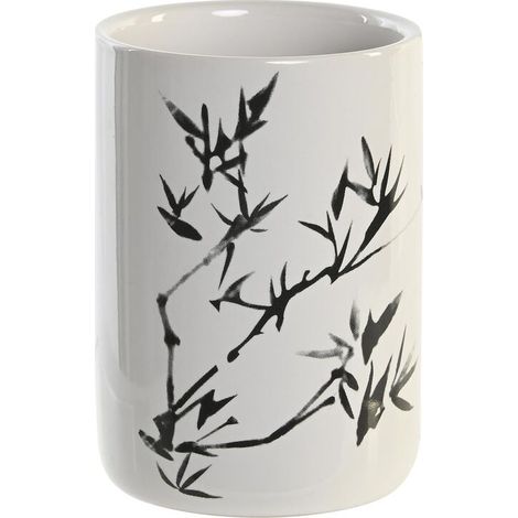 Zahnbürstenhalter dezahn dkd home decor whiteblack wood derubber gres 7,6 x 7,6 x 11 cm (12 Stück) (1/2)
