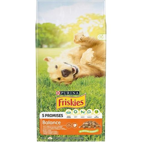 PURINA FRISKIES BALANCE Alimento para perros con pollo y verduras, 10,5 kg