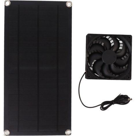 Ventilateur Solaire Portable 10W IP65 Étanche, Extracteur d'Air 18V pour Camping-Car et Caravane, Panneau en Monocristallin (1/4)