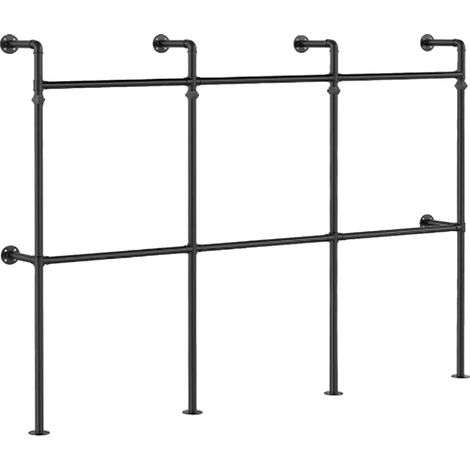 Perchero, construcción robusta de hierro, diseño de montaje en pared, color negro. (1/2)