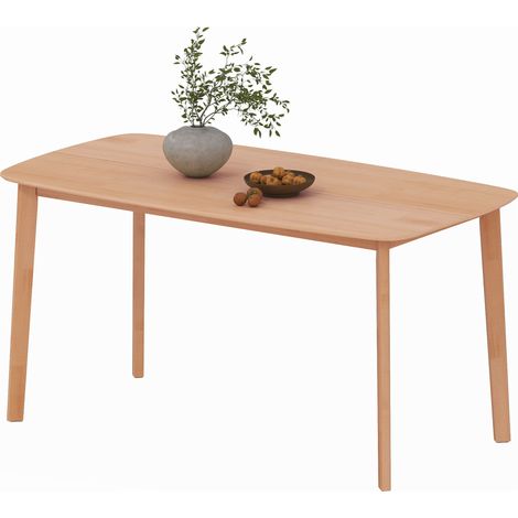Table à manger rectangulaire pour 6 personnes table de cuisine 150 cm en bois massif 150 x 80 x 76 cm bois naturel