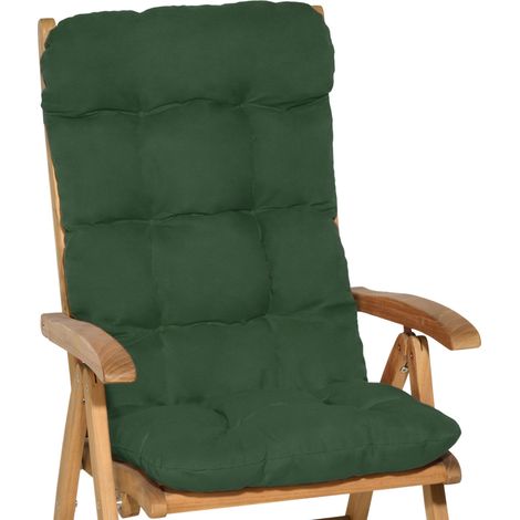 Beautissu Set di 2 Cuscini per Sedia a Sdraio Flair HL 120x50x8cm Extra Comfort per sedie reclinabili, spiaggine e poltrone	Verde scuro (1/5)