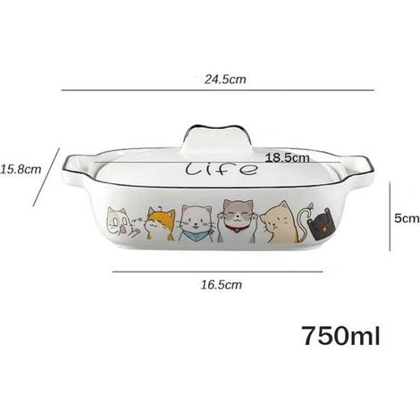 Plat gratin rectangulaire céramique couvercle, petits plats céramique moule lasagnes b WOK (1/5)