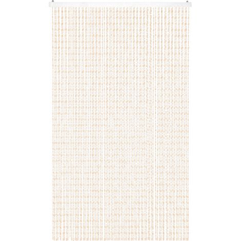 Tenda Antimosche per Porta Finestra A Pannello Con Telaio In PVC, In più Colori, Moschiera con Corde a Perline per Esterno Interno Fili a Caduta Beige - 100 x 220 Cm