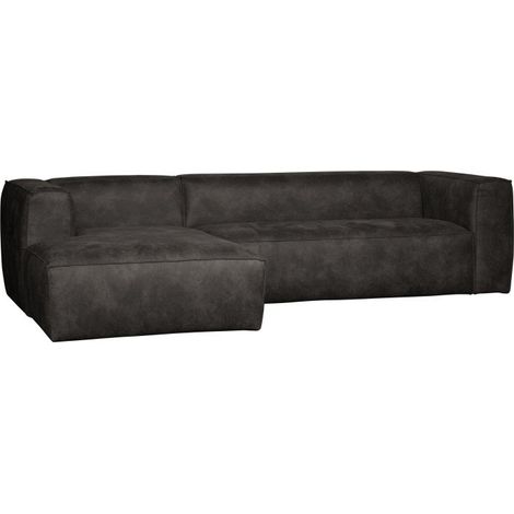 Canapé d'angle gauche cuir 305cm BEAN - Noir (1/3)