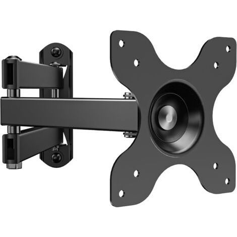 Houhence – Support mural TV noir avec bras articulé extensible 15 pouces – Compatible écrans 13-32 pouces – Charge max 15 kg – Installation sur mur en béton ou bois (1/5)
