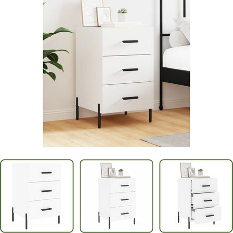 vidaXL Table de nuit - Table de chevet blanc 40x40x66 cm bois d'ingénierie (1/5)